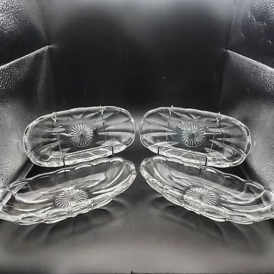 Anchor Hocking Fountainware Starburst Clear Glass 4 Vintage Banana Split Dishes • $24.99