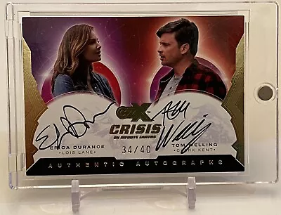 $123 • Buy 2021 CZX Crisis Infinite Earths Dual Autograph Erica Durance Tom Welling #34/40