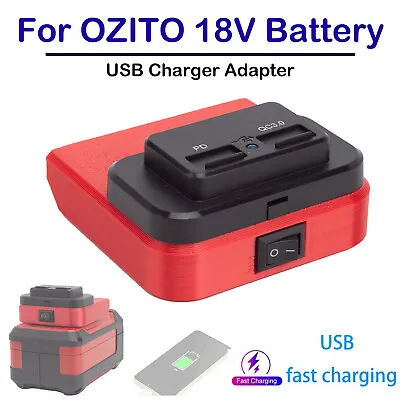 USB Power Source Adapter For OZITO 18V Li-Ion Batteries PD/QC3.0 Fast Charger • $32.99