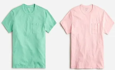 NWT J.Crew Garment Dyed Slub Cotton Crewneck T-shirt Cotton Candy Or Green • $17.99