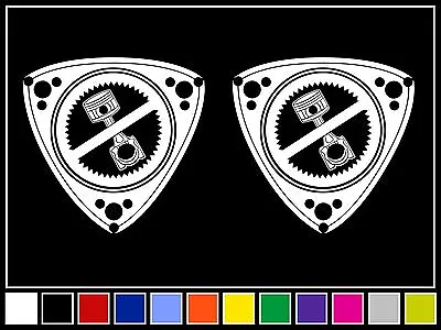 (2) ROTARY NO PISTONS Vinyl Decal Sticker Mazda RX7 RX8 MAZDA3 JDM Racing Drift • $5.99