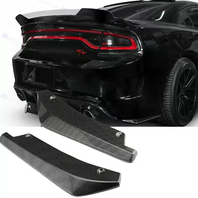 $13.99 • Buy Carbon Fiber Style Rear Bumper Diffuser Splitter Canard For Dodge Charger RT SRT