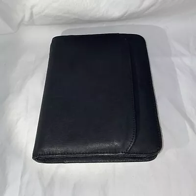 New! Design-A-Day Black Leather Planner Zippered 3 Ring Binder Notebook 10 X 8” • $15