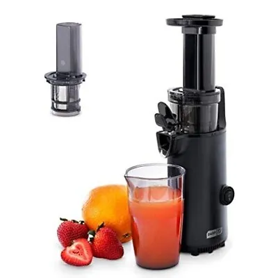 DASH Deluxe Compact Masticating Slow Juicer Easy To Clean Cold Press Juicer Blk • $66.99