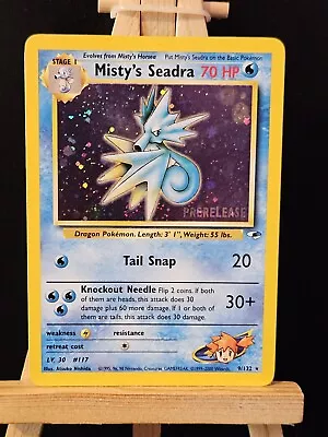 Pokémon TCG Misty's Seadra PreRelease Gym Heroes 9/132 Holo Rare WOTC Vintage  • $1.22