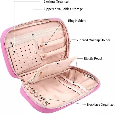 Makeup Bag Portable Pouch Travel Jewelry Organizer Leather Case Storage Bag AU • $15.99