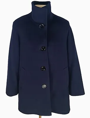 Cinzia Rocca Due Womens Navy Wool&Cashmere Blend Coat Size UK 16 (XXL) • $120