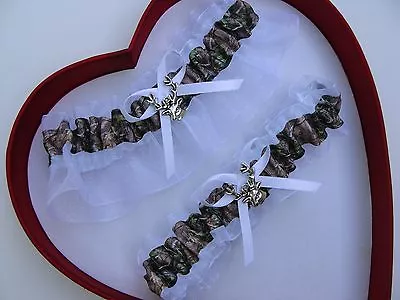 NEW Mossy Oak Camouflage Camo White Wedding Garter Prom GetTheGoodStuff Deer • $13.46