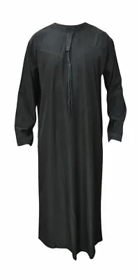 Thobe Jubba Mens Omani Black Arab Robe Dishdash Islamic Mens Clothing. 54-62 • £14.99