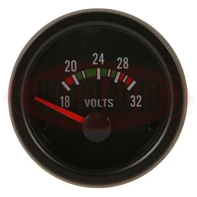 £24.21 • Buy Voltmeter 18 - 32 Volt Dashboard Gauge Meter Clock 24v Wood Auto MTR1001B24