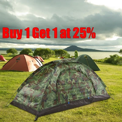£17.47 • Buy Pop Up Tent Automatic 1-2 Man Family Tent Camping Anti-UV Outdoor Shelter Hiking