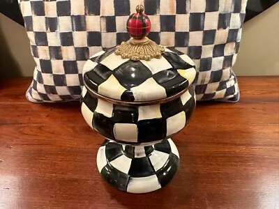 NEW MacKenzie-Childs Courtly Check Enamel Curiosity Pot • $99.95