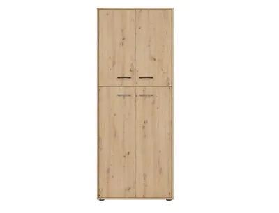 Tall Storage Cupboard Shelf 4 Door Shelving Stationery Artisan Oak Effect Space • £259.95