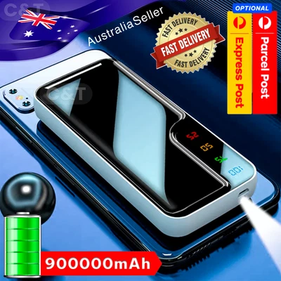 $25.90 • Buy Portable Power Bank 900000mAh 2 USB Port Micro USB  Charger External Battery LCD