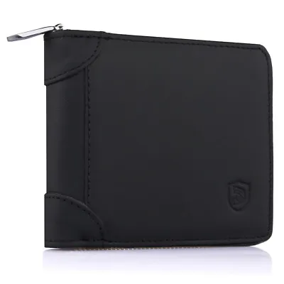 $28.99 • Buy Mens Luxurious 100% Genuine Bifold Leather Wallet With Zip Cash Coin Pocket AU