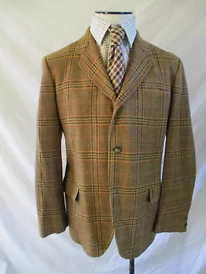 McGregor Vintage 60s Brown Plaid 3 Three Button Preppy Wool Tweed Jacket 42R • $169.38