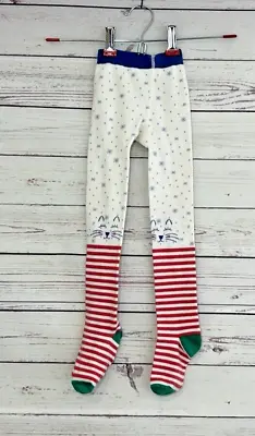 Matilda Jane Be Bright Tights Make Believe Kitty Snowflakes Striped Size 4-6 • $14.99