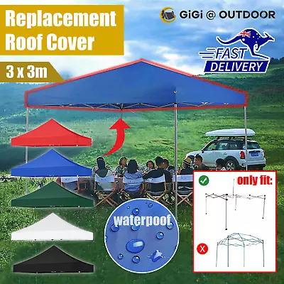 3x3m Replacement Roof Cover Gazebo Top Canopy Sunshade Umbrella Garden Tent  AU • $29.99