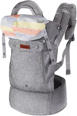 Lictin Baby Carrier Wrap / Sling  For Infants Upto 15kg - Grey - 3 Carrying Ways • £9.99