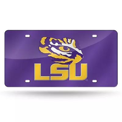 LSU Tigers Logo Purple Laser Cut Mirror License Plate 6x12 Inches Free Shipping • $34.99