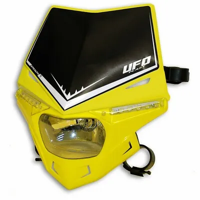 UFO Headlight MX Supermoto Enduro Off Road LED Stealth 12V 35W Yellow • $99.55