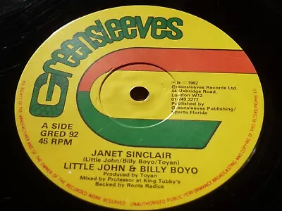 Little John & Billy Boyo - Janet Sinclair 1982 Greensleeves Roots Reggae Dub 12  • £5.99