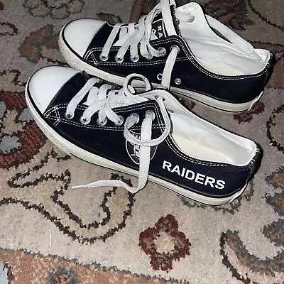 E-Lov NFL Raiders Converse Style Size EU 40 Women’s 8 Sneakers • $15.99