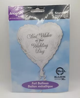 17  Best Wishes On Your Wedding Day Mylar Foil Heart Shapped Balloon • $9.89