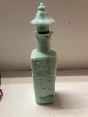Vintage Jim Beam Green Milk Glass Decanter Liquor Bottle S2290r • $45