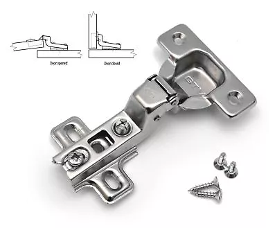 35mm KITCHEN CABINET CUPBOARD WARDROBE STANDARD HINGES FLUSH DOOR +SCREW PACK • £3.44