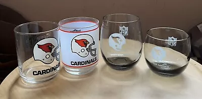 Vintage St. Louis Cardinals Football Glasses NFL Lot Of 4 Each Is Different! EUC • $19.99