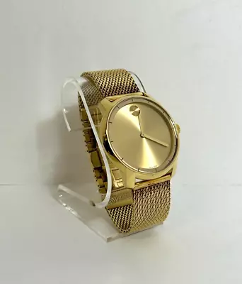 Movado Bold MB 01.1.34.6202 Men's Gold Tone Mesh Bracelet Watch • $229.99