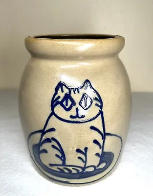 $34.99 • Buy Vintage Beaumont Brothers Pottery Cat Crock Vase Salt Glazed 1994 Farmhouse 8”