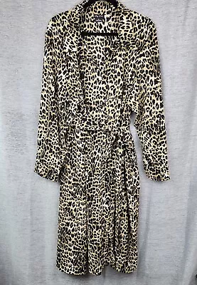 CITY CHIC Plus Size XL Women’s Maxi Dress Black Tan Animal Print V-Neck W Belt • $20.97