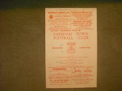 Fareham Town  V  Andover Town  (fa Cup 2nd Q/r Tie)  19-9-64  Four Pager • £4.49