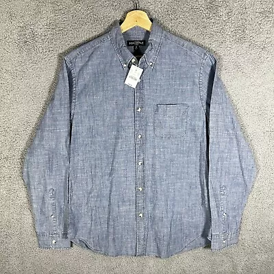 J. Crew Chambray Button Shirt Blue Cotton Long Sleeve Men's Medium New W/Tags • $23.75