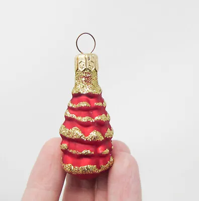 Miniature Mercury Glass Christmas Ornament ~ Red Tree ~ Poland ~ 2  • $12.20