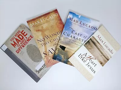 Max Lucado Lot Of 4 Paperbacks:  A Heart Like Jesus Cast Of Characters & 2 More • $26.99