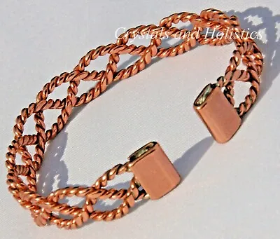 Non Magnetic Solid Copper LACE Bracelet Bangle Pain Relief Arthritis ( B3 ) • £11.99