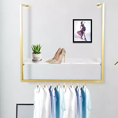 Clothing Rack Metal U-Shaped Garment Rack Gold Clothes Display Stand Boutique • $57