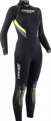 Cressi LR106703 Ladies Castoro 5MM Full Wetsuit Black & Yellow Medium NOS • $149.99