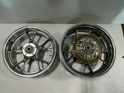 $314.99 • Buy 06-11 KAWASAKI ZX14 ZX 14 Zx14 ZZR1400 FRONT REAR WHEELS RIMS ROTORS HUB CHROME