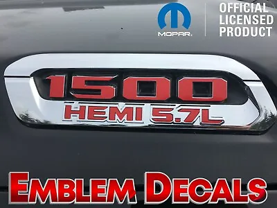 RAM 1500 DT   1500 HEMI 5.7L   Hood Emblems Overlay Decal 2019 2020 21 22 23 24 • $15