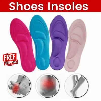 Unisex 4D Memory Foam Orthopaedic Shoe Insoles Pads Comfort Foot Feet Heel NEW • £3.82