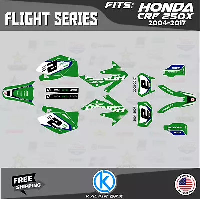 Graphics Kit For HONDA CRF250X (2004-2017) CRF 250X Flight Series - Green • $137.99