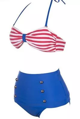 Blue/White Nautical HW Bikini X-Large • £3.98