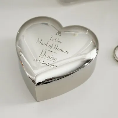 Personalised Wedding Trinket Box Bride Bridesmaid Mother Of Groom Gift Jewellery • £15.89