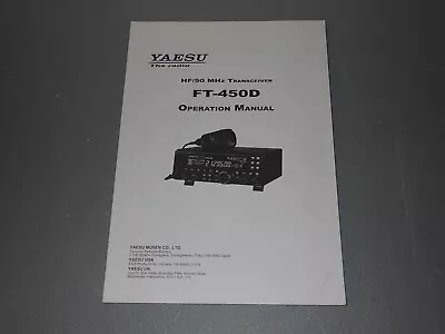 Original Yaesu HF/50 MHz Transceiver FT-450D Operation Manual • $22