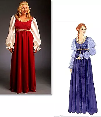 WOW! MS RENAISSANCE DRESS MEDIEVAL GOWN COSTUME SEWING PATTERN 8-16 McCalls 5647 • $14.50