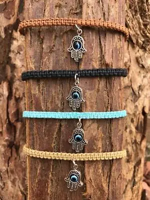 Hamsa Hand Evil Eye Bracelet Protection Lucky Hand Of Fatima Bracelet Gift • £4.75